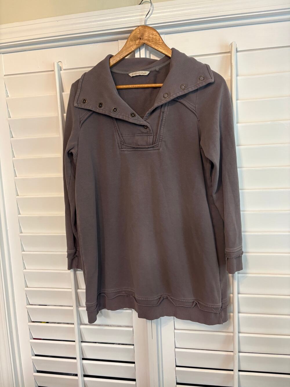 Soft Surroundings Purple/Gray Pullover Size Medium Petite